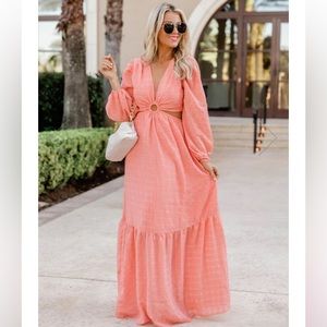 Beautiful Pink Lily Maxi Dress